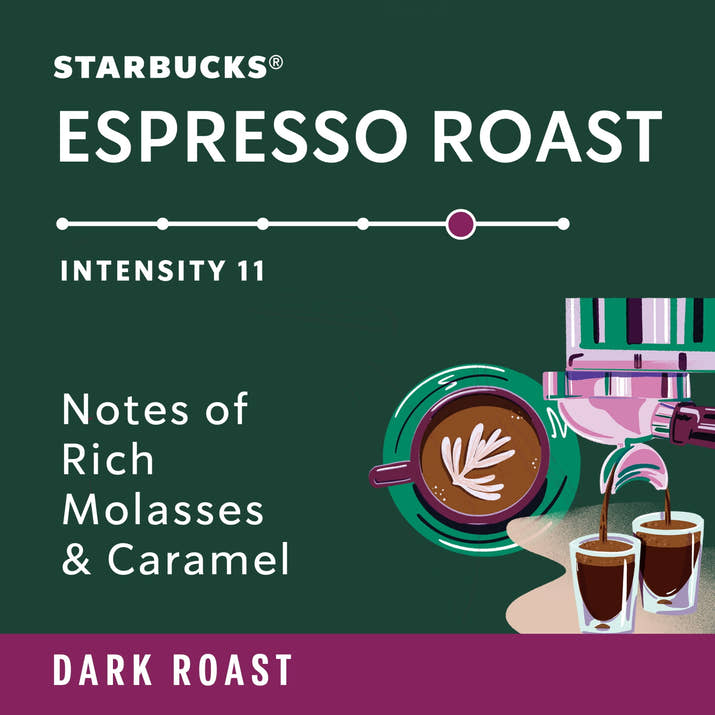 Starbucks by Nespresso Original Line, Espresso Roast, Dark Roast Nespresso Pods, 10 Count