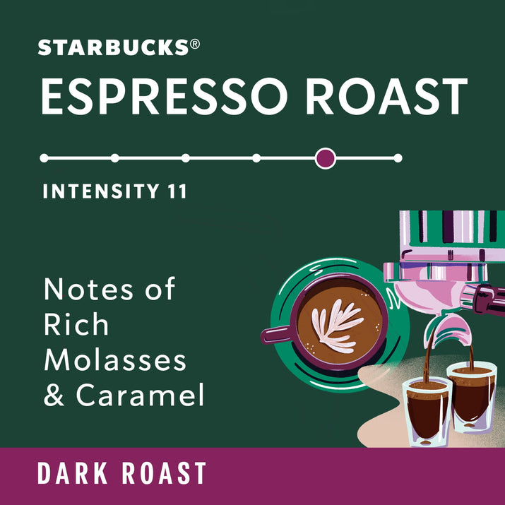 Starbucks by Nespresso Original Line, Espresso Roast, Dark Roast Nespresso Pods, 10 Count