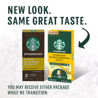 Starbucks by Nespresso Original Line, Starbucks Blonde Espresso Roast, Nespresso Pods, 10 Ct
