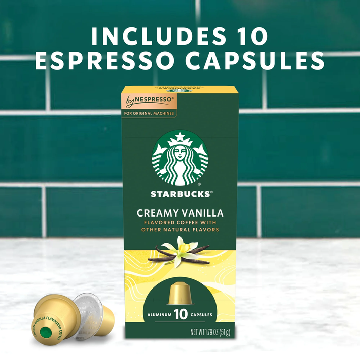 Starbucks by Nespresso Original Line, Creamy Vanilla, Flavored Roast Nespresso Pods, 10 Ct