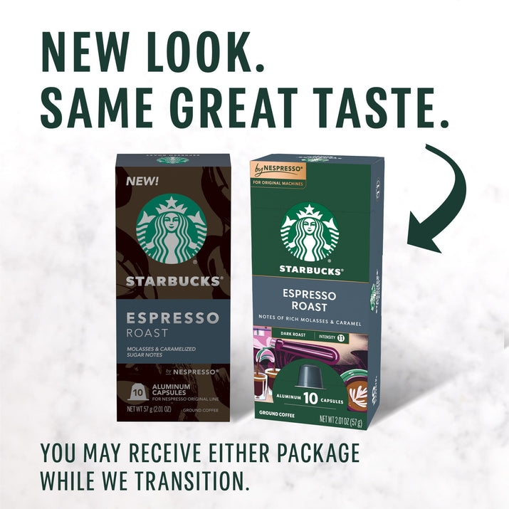 Starbucks by Nespresso Original Line, Espresso Roast, Dark Roast Nespresso Pods, 10 Count