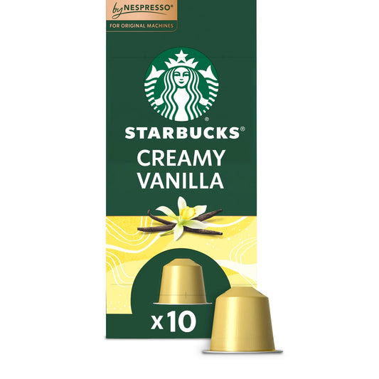 Starbucks by Nespresso Original Line, Creamy Vanilla, Flavored Roast Nespresso Pods, 10 Ct